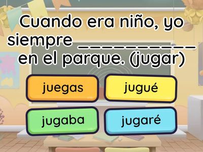 El Imperfecto de -ar= aba-abas-aba-abamos-aban
