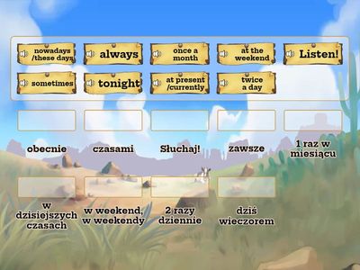 Present Simple vs Present Continuous - TYPOWE OKREŚLENIA