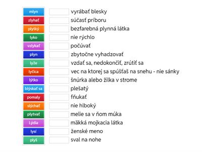 vybrané slová po L - dvojice s vysvetlením