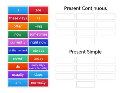 Present Continuous vs. Present Simple 2.0