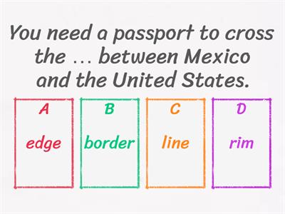 Travel vocabulary in contrast