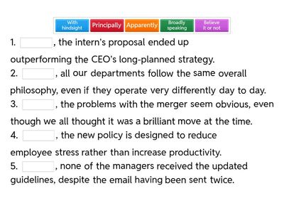 Adverbs/adverbials hw sentences 2