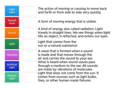 Light & Sound energy Grade 4