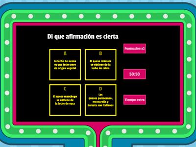 LÁCTEOS Y DERIVADOS ACTIVIDAD REPASO