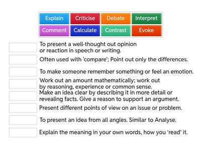 Year 9, KS4 & KS5 Exam Vocabulary Spring Words of the Term 