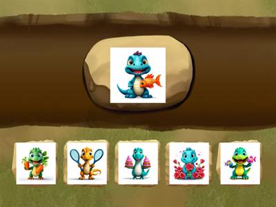 найди пару. один-много. динозавры и звук р