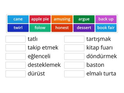 8.sınıf ingilizce 1.ünite kelime testi