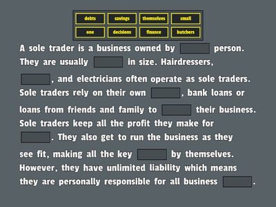 Checkpoint:  Sole Trader, Partnerships and Private Limited Company