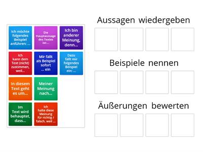 Redemittel - Vortrag halten - RB