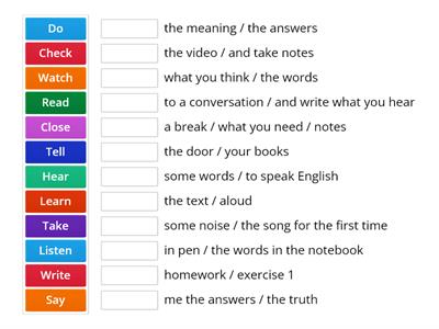 Collocations Outcomes Unit 2