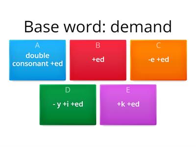 Suffix ed Quiz - which generalisation applies when adding the suffix 'ed'?