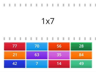 Flip tiles (7 times table)