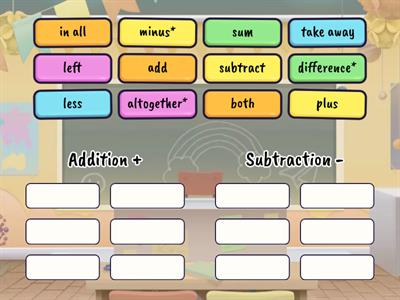 Addition and Subtraction Key Words 1*