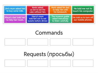 Reported speech: commands and requests (A1+ / A2)