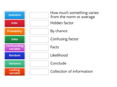 Statistics Terms Matching Game