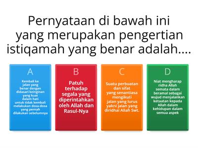 SOAL AKIDAH AKHLAK KELAS VII MATERI TAUBAT,TAAT,ISTIQAMAH DAN IKHLAS