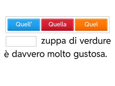 Attività: l'aggettivo dimostrativo "quello"