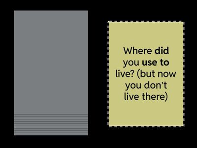 Speaking Used to/Get used to/Be used to
