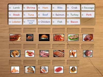 Meat and seafood vocabulary