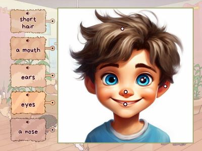 Eyes, nose, lips, ears, hair etc.