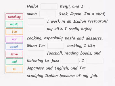 Complete the self introduction