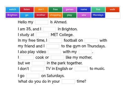  Free Time Activities 