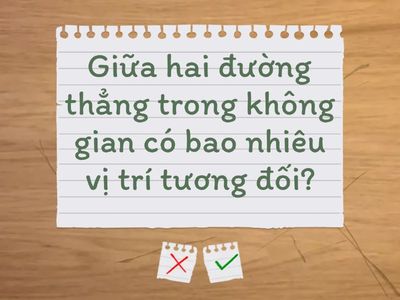 vị trí tương đối giữa hai đường thẳng trong không gian