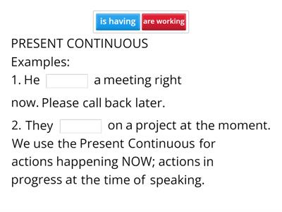 A1 Present Continuous Rules (Simplified) Business English