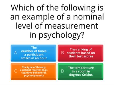 Levels of measurement examples