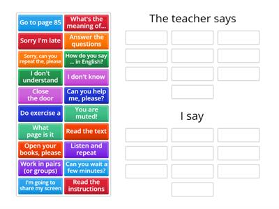 EF Elementary 1C Classroom language