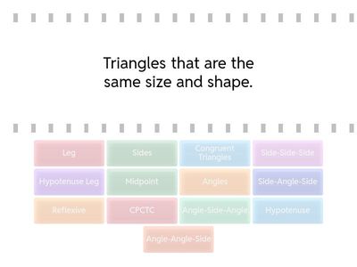 Congruent Triangles Vocab -- find the match
