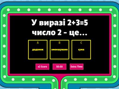 Copy of Компоненти арифметичних дій (додавання, віднімання)