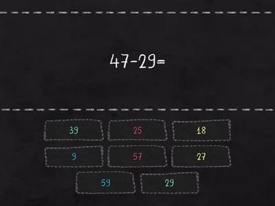 2-digit Subtraction with Regrouping Find the Match