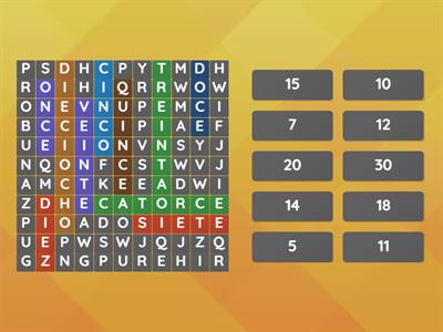 Word Search Numbers 1-30