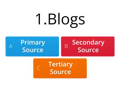 Primary, Secondary and Tertiary Sources