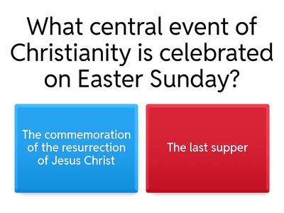 Cuestionario sobre el día de pascua 