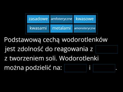  Właściwości chemiczne wodorotlenków