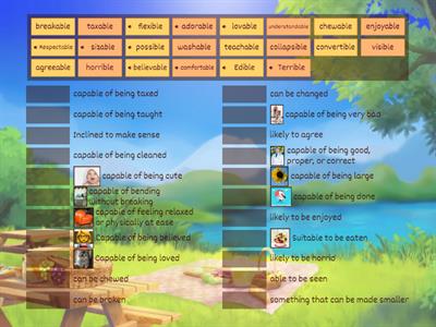 Suffixes -able and -ible