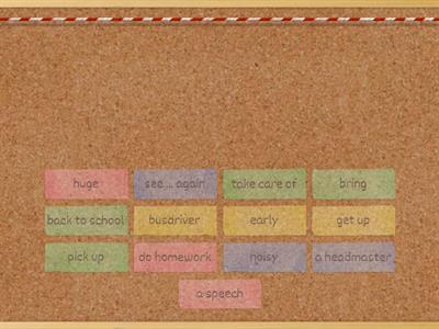 VOCABULARY REVIEW back to school chapter