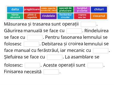 Operații tehnologice de prelucrare a lemnului