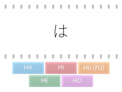 Hiragana HA-HO