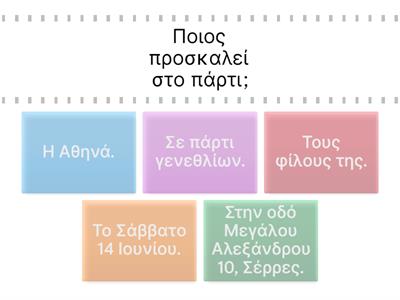 Βασικά στοιχεία πρόσκλησης 