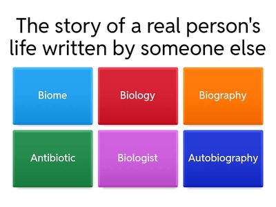 Bio Prefix Word-Definition Match