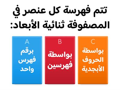 نشاط 4: المصفوفة ثنائية الأبعاد 