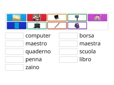 LESSICO DELLA SCUOLA-Collega l'immagine alla definizione 