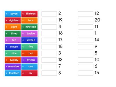 English language 1 numbers
