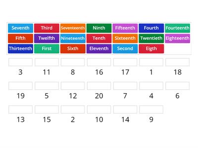 Ordinal numbers 