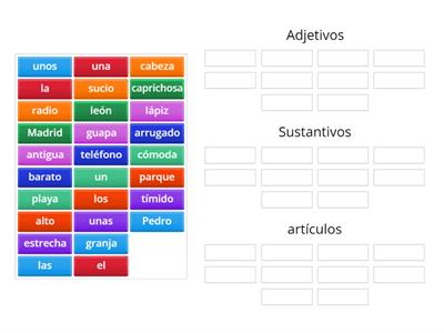 ¿Adjetivo, sustantivo o artículo?