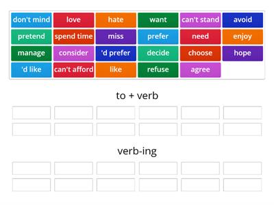 Verb patterns