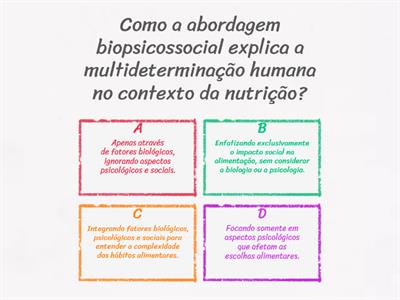 Primeira avaliação - Turma nutrição (Psicologia aplicada à nutrição)